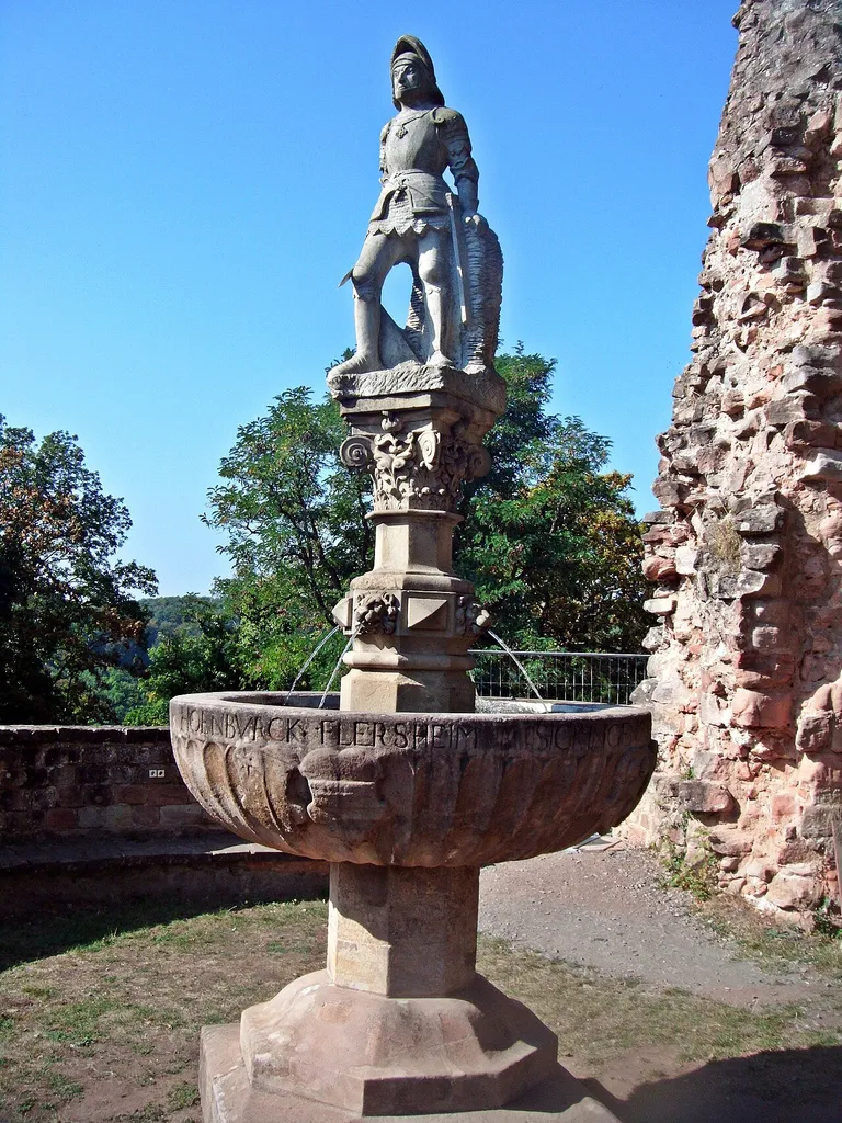 Nanstein Castle fountain (bowl with coat of arms from the 16th century)
