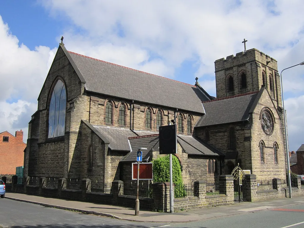 St Mark's parish church, Newtown, Wigan, Greater Manchester, England, seen from the south