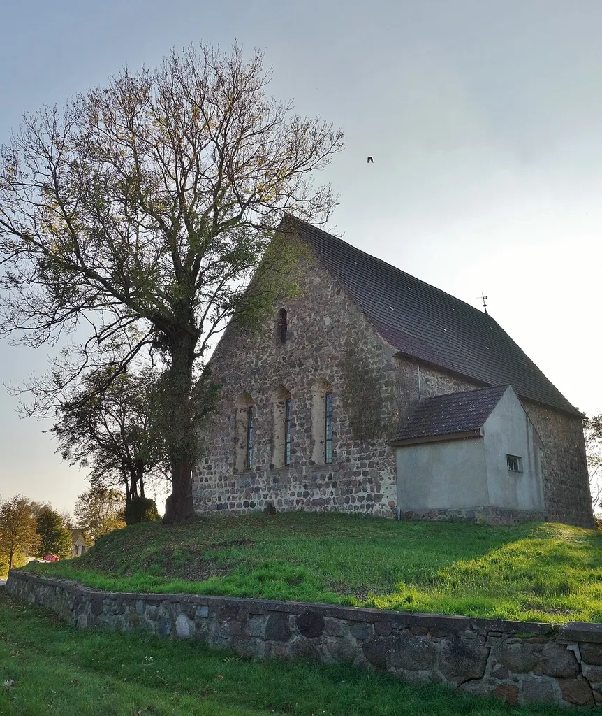 North-eastern view of church in Mittenwalde, Mittenwalde municipality, Uckermark district, Brandenburg state, Germany