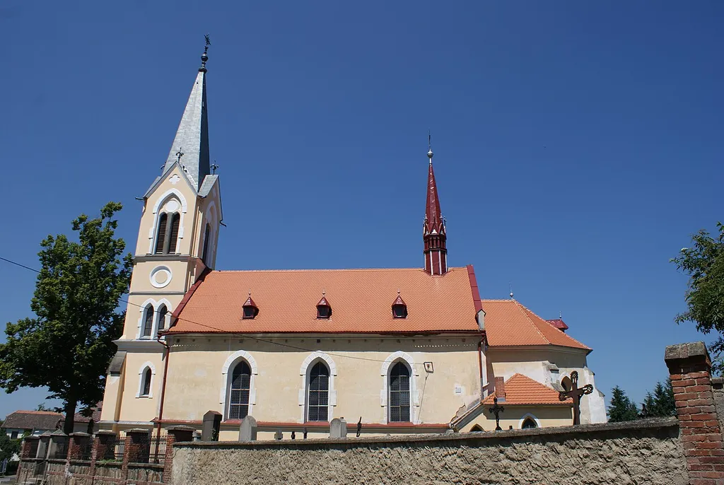 Tochovice, a village in Příbram district, Czech Republic, church.