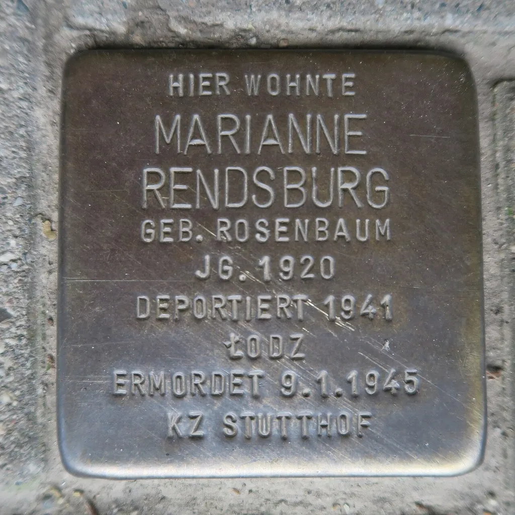 Stolperstein für Marianne Rendsburg vor dem Haus Hammer Landstraße 59