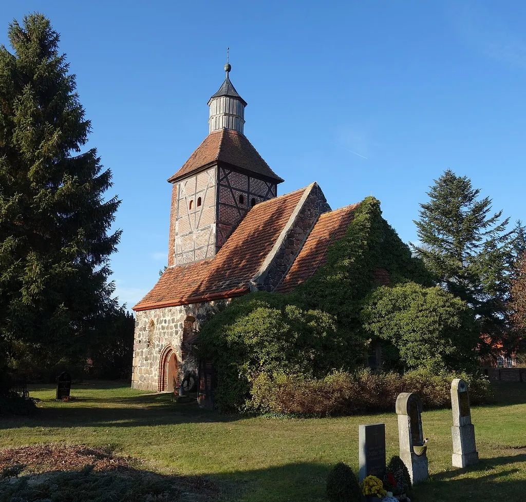 South-eastern view of church in Spaatz, Havelaue municipality, Havelland district, Brandenburg state, Germany