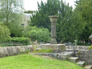 Sundial base in south west corner of churchyard, Church of St Peter and St Paul