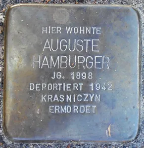 Stolperstein dedicated to Auguste Hamburger