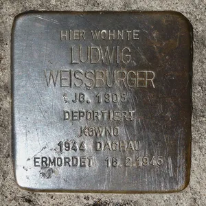 Stolperstein dedicated to Ludwig Weißburger