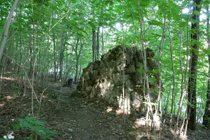 Burgruine mit bis zu drei Meter hohen Ringmauern der Hauptburg (Einzeldenkmal zu ID-Nr. 09303918) Am Schloßberg