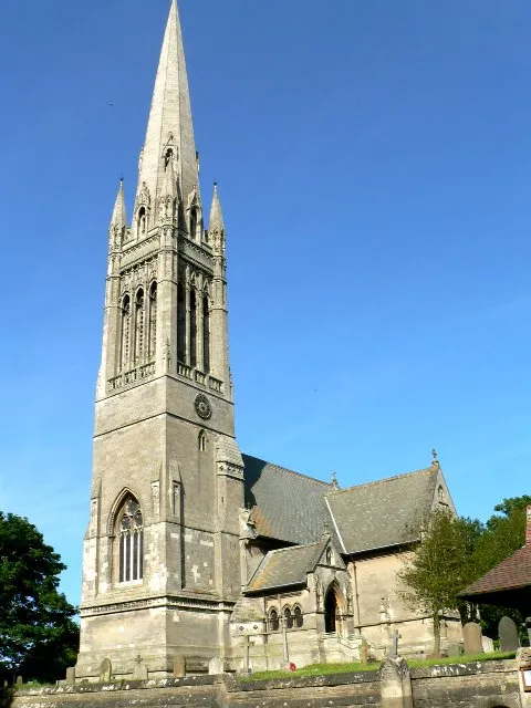 St. Mary's Parish Church, South Dalton, East Riding of Yorkshire, England.The spire in the photograph is over 200 feet tall