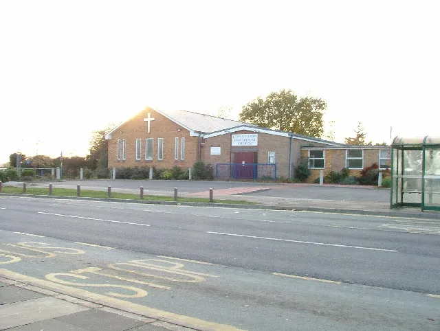 Longmeadow Evangelical Church, Oaks Cross, Stevenage, Hertfordshire, seen from the northeast