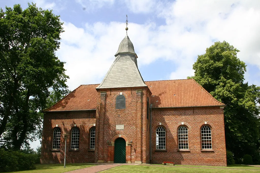 Historic Maria Magdalena Church in Hatshausen, district of Leer, East Frisia, Germany