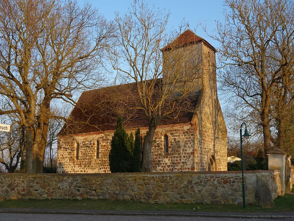 North-north-western view of the church in Bruchhagen , Angermünde municipality , Uckermark district, Brandenburg state, Germany