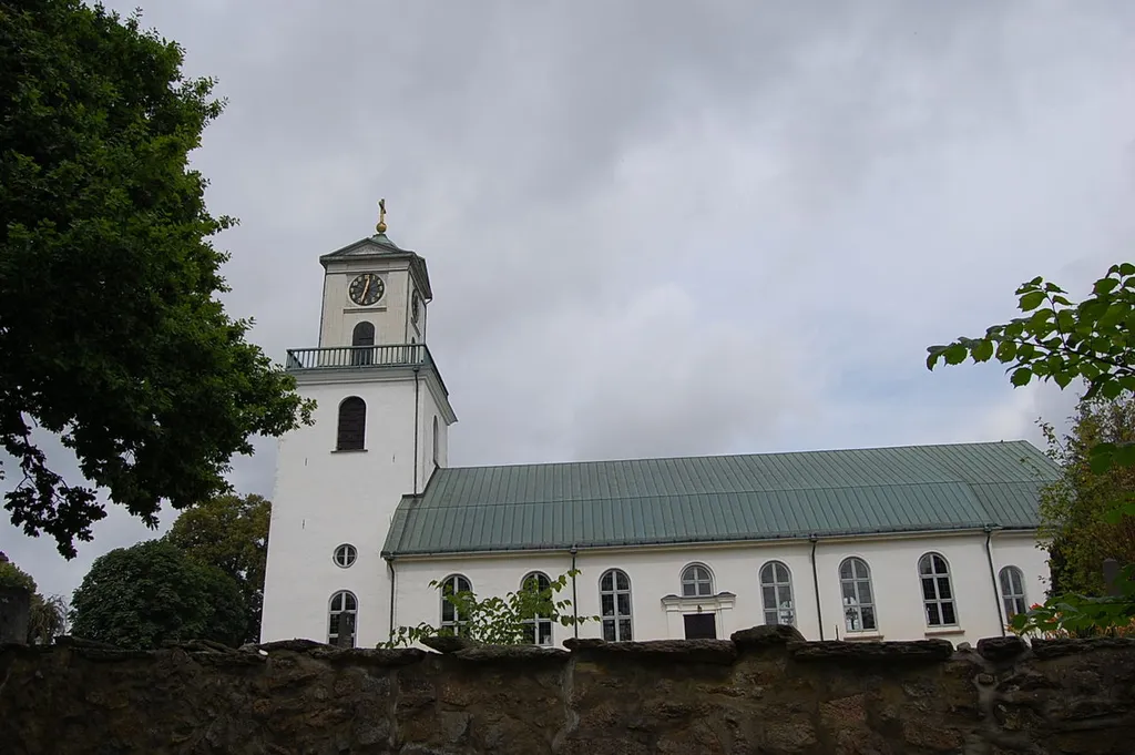 The church of Jämshög, Sweden, from the side.