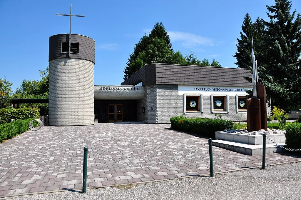 Protestant Christ church on Martin Luther Strasse, market town Velden am Wörther See, district Villach Land, Carinthia, Austria, EU