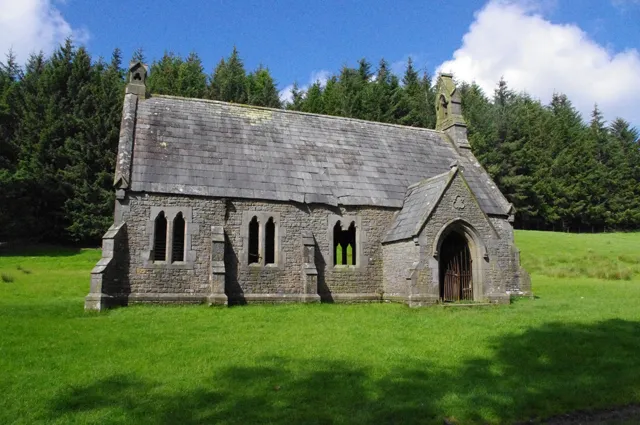 Littledale "Free" Church, Caton-with-Littledale, Lancashire, seen from the south. Built for the Rev. John Dodson of Littledale Hall, who left the Church of England in protest at the Gorham judgement. The building is now as a store for agricultural implements.