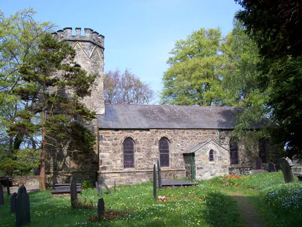 Llangelynin New Church, Henryd, Conwy, Wales, seen from the south. Now deconsecrated and a private building. The churchyard is still open.