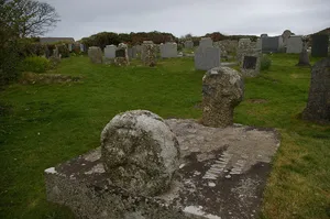Three wayside crosses in the churchyard of St Sennara's Church