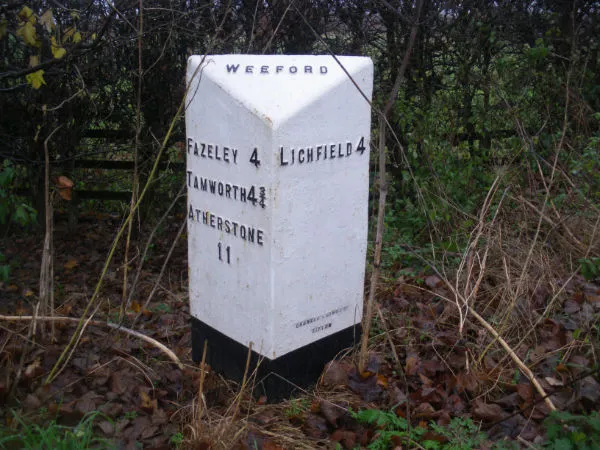 Old Milepost by the A5, Weeford