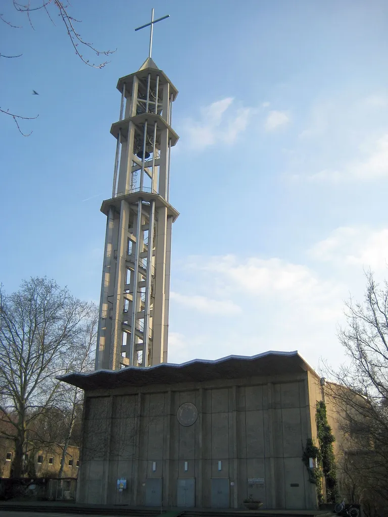 Emperor Friedrich Memorial Church (Kaiser-Friedrich-Gedächtniskirche) in Berlin, Hansaviertel by architect Ludwig Lemmer (1957)
