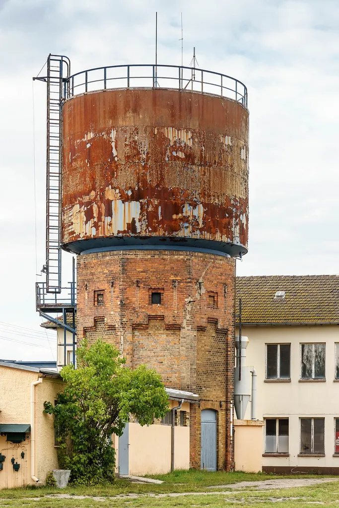 Wasserturm am oberen Güterbahnhof, Schwarzen Weg in Falkenberg/Elster