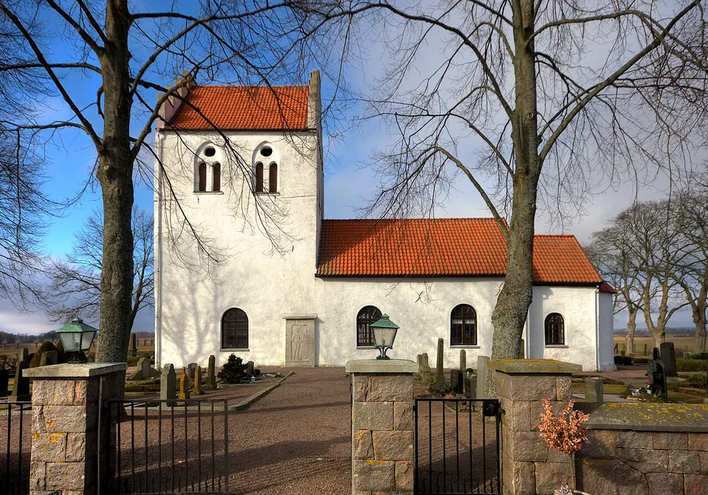 Risekatslösa kyrka, a church in Bjuv Parish and Risekatslösa hamlet in Scania, Sweden.