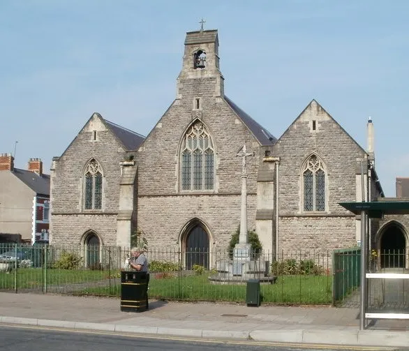 Church in Wales church, viewed across Splott Road. The church was built in 1888.