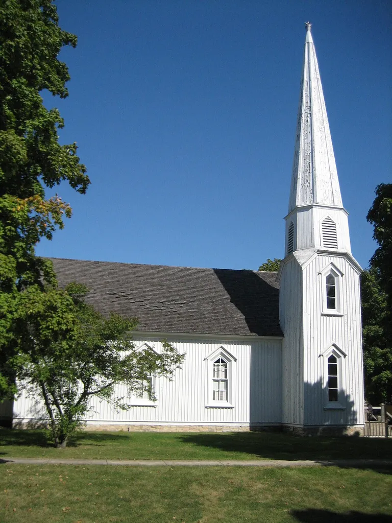 Pioneer Gothic Church, Dwight, Illinois, USA. U.S. National Register of Historic Places.