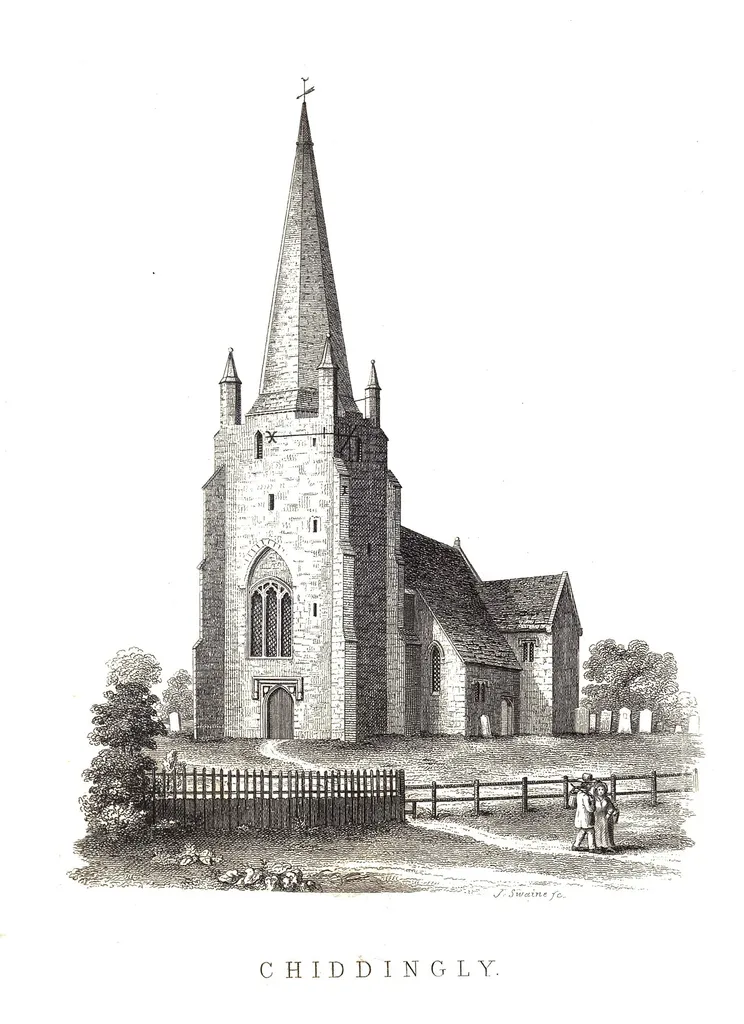 Chiddingly Church; p. 266. Notes on the Churches in the Counties of Kent, Sussex, and Surrey, mentioned in Domesday Book and those of more recent days including comparative lists of the churches and some account of the Sepulchral Memorials and other Antiquities.