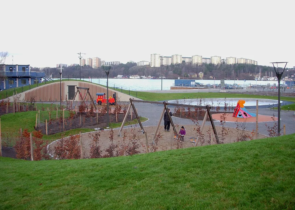 Kristinebergs strandpark under uppförande, Kungsholmen