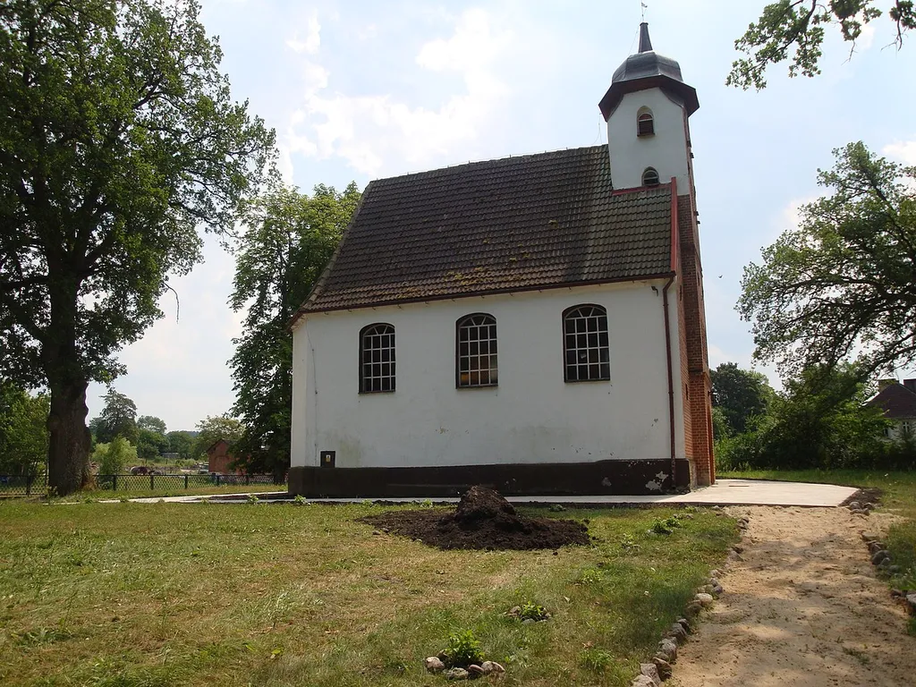 Roszczyce-village in Pomeranian voivodeship, Poland.Church Of The Assumption Of The Blessed Virgin Mary