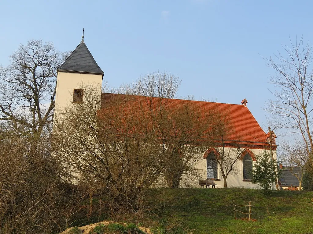 Dorfkirche Trebitz bei Lieberose Südseite, Trebitz, Ortsteil der Stadt Lieberose, Lkr. Dahme-Spreewald, Brandenburg, Deutschland