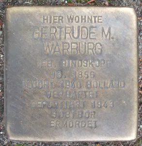 Stolperstein dedicated to Gertrude Margaretha Warburg