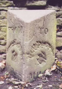 Milestone, Meltham Road, 150m S of railway bridge