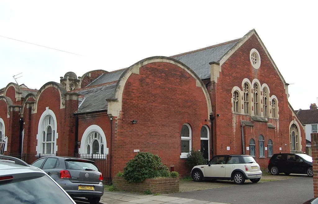 Former St Patrick's Church, Eastfield Road, Eastney, City of Portsmouth, England. A former Anglican church of very unusual design (by locally prolific architect G.E. Smith), serving the northern parts of Eastney and Southsea. It was never parished: it was a mission chapel to St James's Church at Milton. Opened in 1906, it closed 90 years later and was converted into flats.