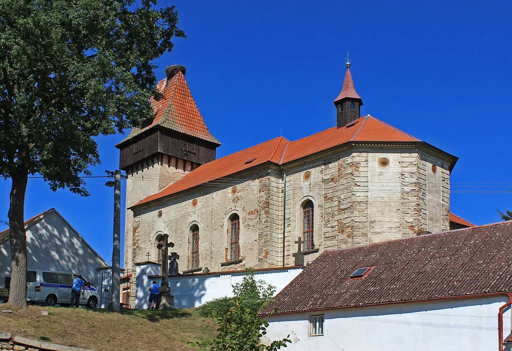 Church in Lipolec, part of Dačice, Czech Republic.