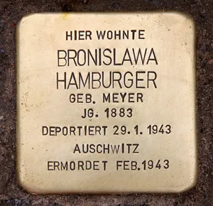 Stolperstein dedicated to Bronislawa Hamburger