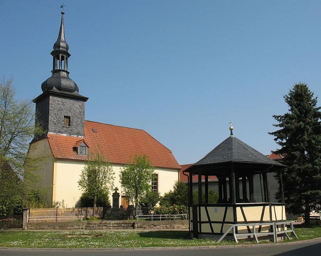 Church and bell tower in Finneland-Kahlwinkel in Saxony-Anhalt, Germany