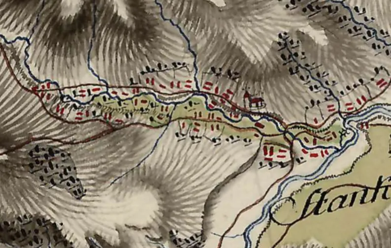 Tserkivna on the map of 1779-1783.