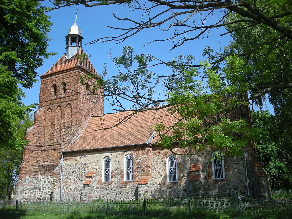 The church in Trumieje, Poland.