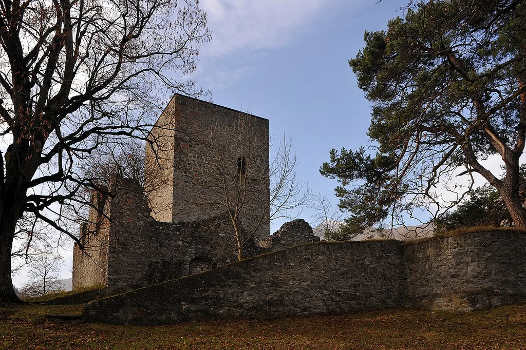 Ruins of the Tellenburg south of Frutigen; Bern, Switzerland.