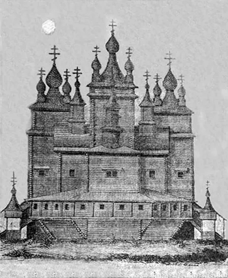 Воскресенский собор, построенный в г. Коле при царях Иоанне и Петре Алексеевичах в 1684 году и сожженный англичанами в 1854 году