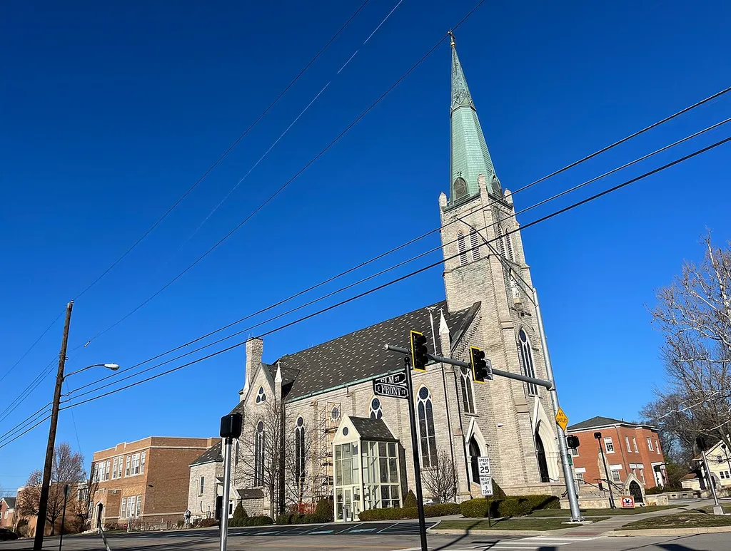 St Rose Catholic Church in Perrysburg, Ohio. Located on the intersection of Elm and East Front Street.