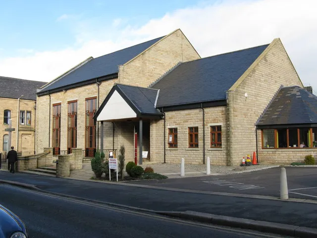 Christ Church, Nelson, Lancashire I have never before seen a church like this one. It is shared between Methodists and Roman Catholics. What an extremely sensible idea. A bright and welcoming building which was open for a cup of tea or coffee on a Friday morning.