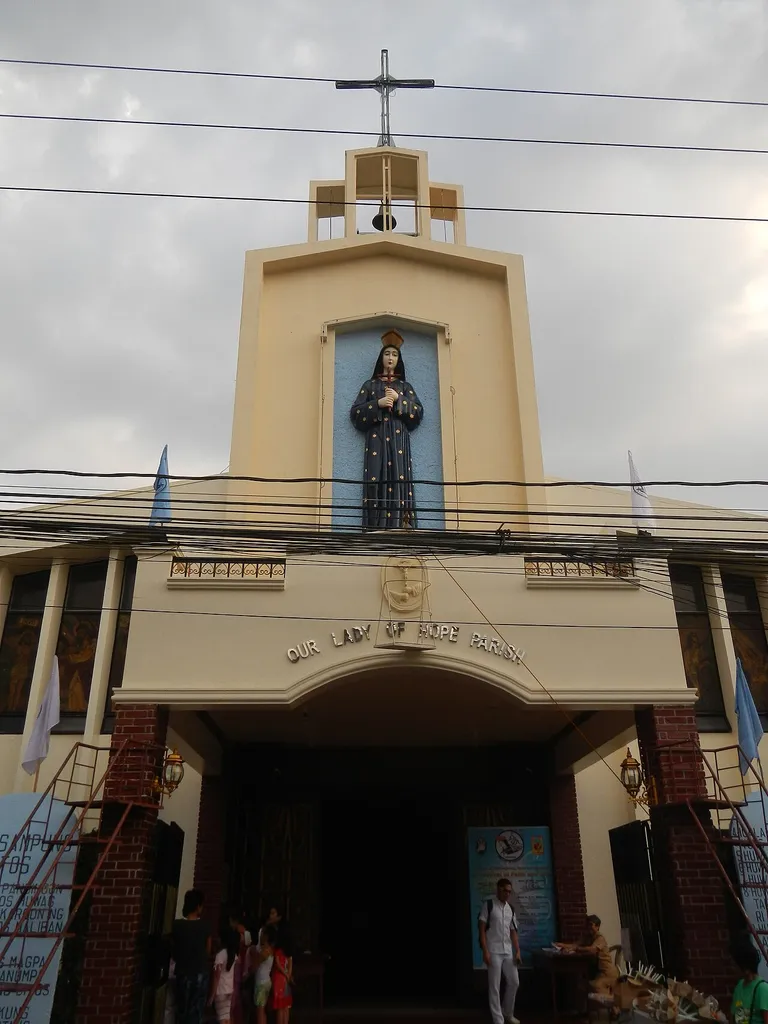 Our Lady of Hope Parish Church (Quezon City) Our Lady of Pontmain Statues of Our Lady of Pontmain beside SM City North EDSA beside Philippine Medical Association, Barangays of Quezon City Bagong Pag-asa, Quezon City.