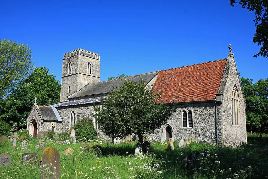 Parish church of St James, St James South Elmham, Soffulk, seen from the southeast