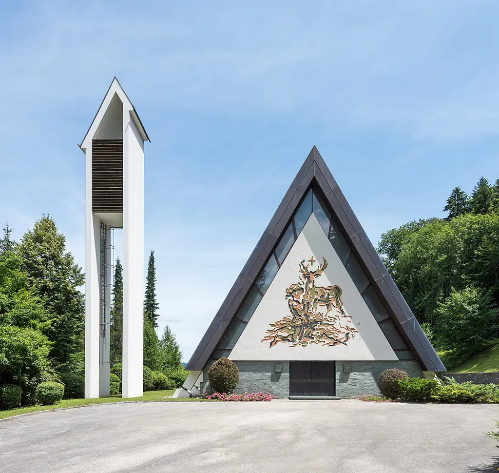 Subsidiary church Saint Hubertus on Helmut-Horten-Straße in Sekirn, municipality Maria Wörth, district Klagenfurt Land, Carinthia, Austria, EU