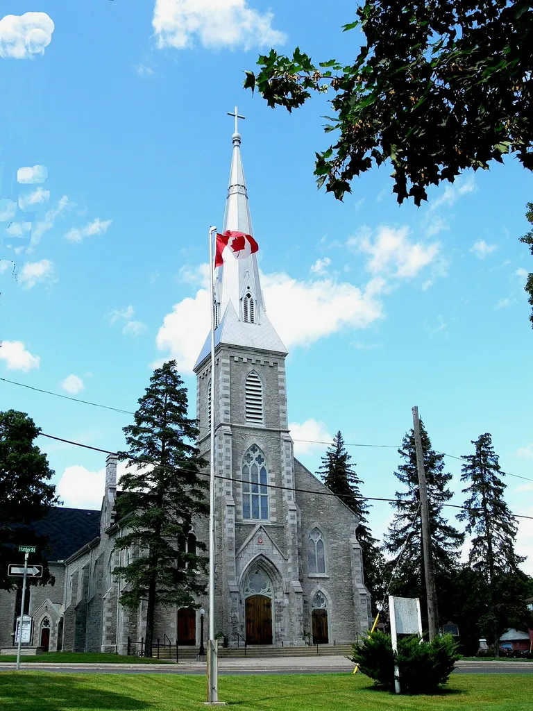 St Peter-In-Chains Cathedral, from the lawn of the Knights of Columbus, Council 798 316 Hunter Street West, Peterborough, ON