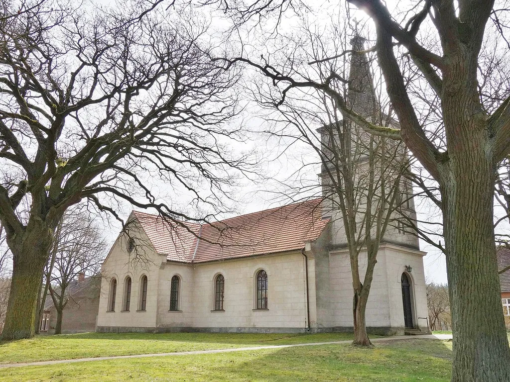 North-western view of church in Dossow, Wittstock municipality, Ostprignitz-Ruppin district, Brandenburg state, Germany