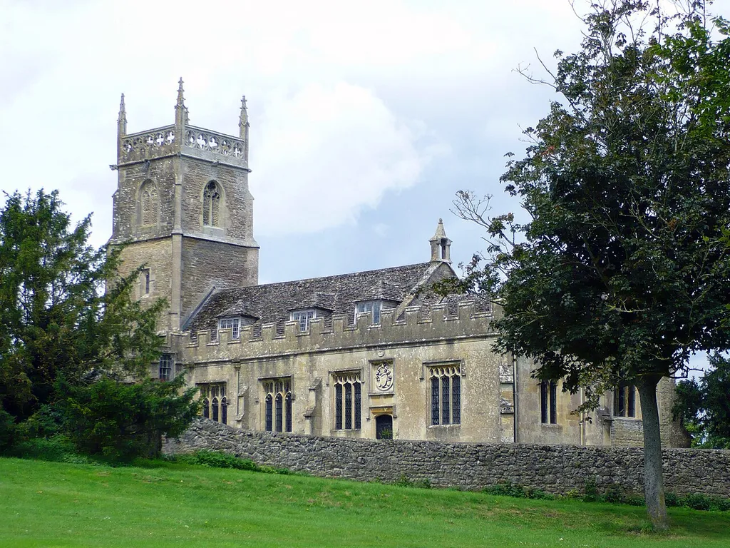 St Mary's parish church, Lydiard Tregoze, Swindon, Wiltshire, seen from the south