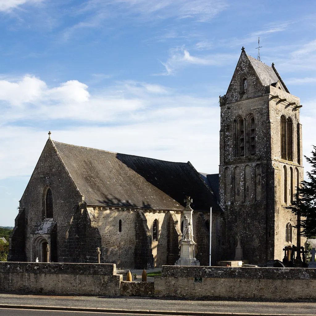 Church of St. Marcouf in Saint-Marcouf (Manche, France).