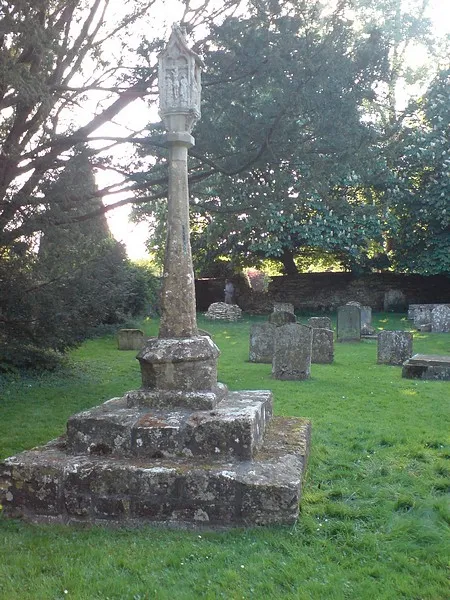 15th Century Cross, Holy Rood Church, Ampney Crucis This is probably the cross from which the village takes its name (Crux (&amp; hence Crucis) is the Latin for cross). Apparently it was hidden in the church to save it from destruction by Puritan iconoclasts in the mid 17th century, and only rediscovered in 1840. It was restored and put in its present position in 1860. See also 421977