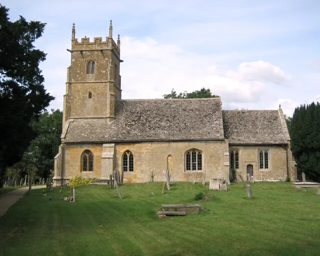 Side profile (from the west) of the church of St George, Didbrook, where Lancaster forces fled to and were slaughtered after the Battle of Tewkesbury